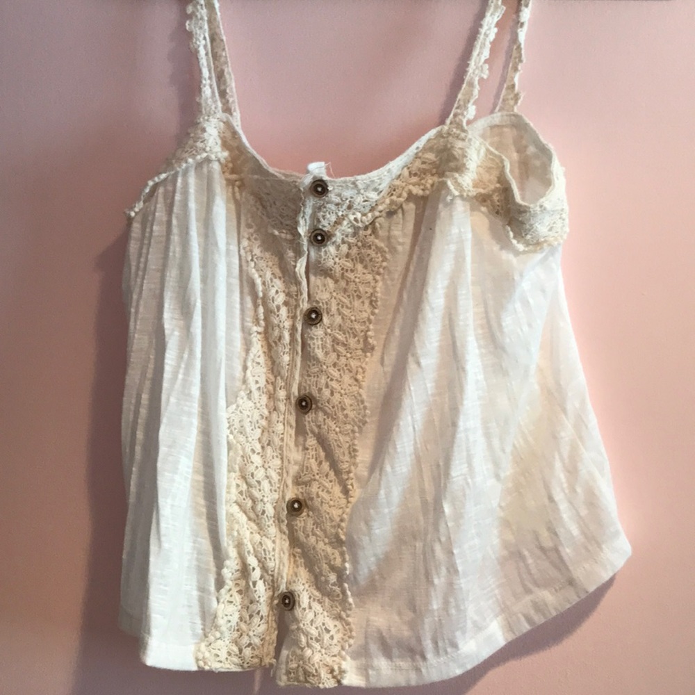 Off White lace tank